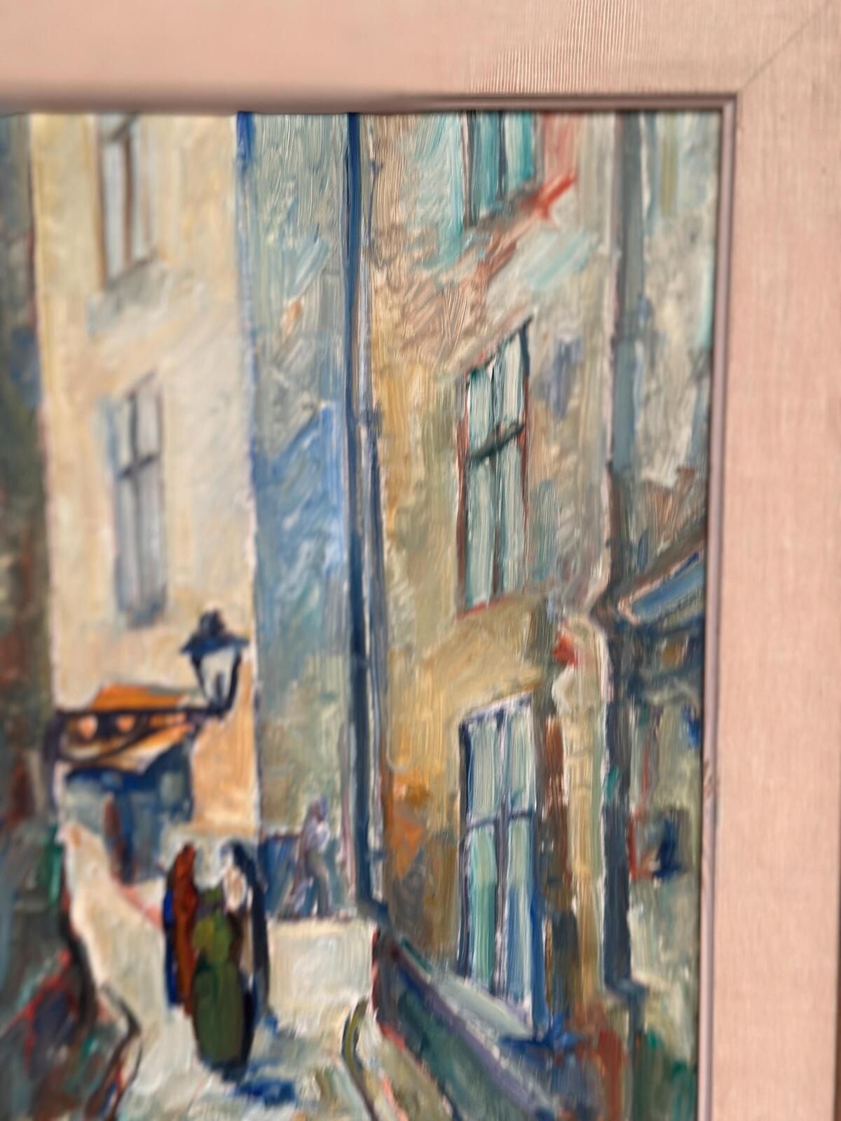 Original Swedish Oil on Panel – “Gamla Stan” (Old Town) by Emil Hellbom