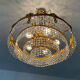Lustre en bronze et cascade de pampilles en cristal
