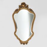 Baroque gilted wooden mirror, france 1950s
