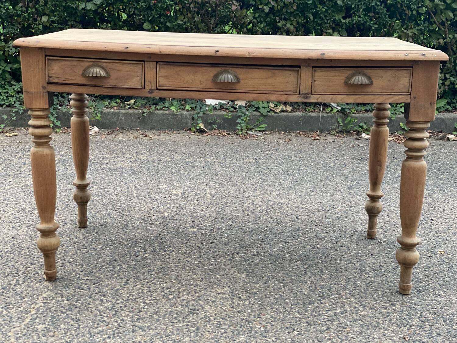 Renovated 3-drawer solid wood desk