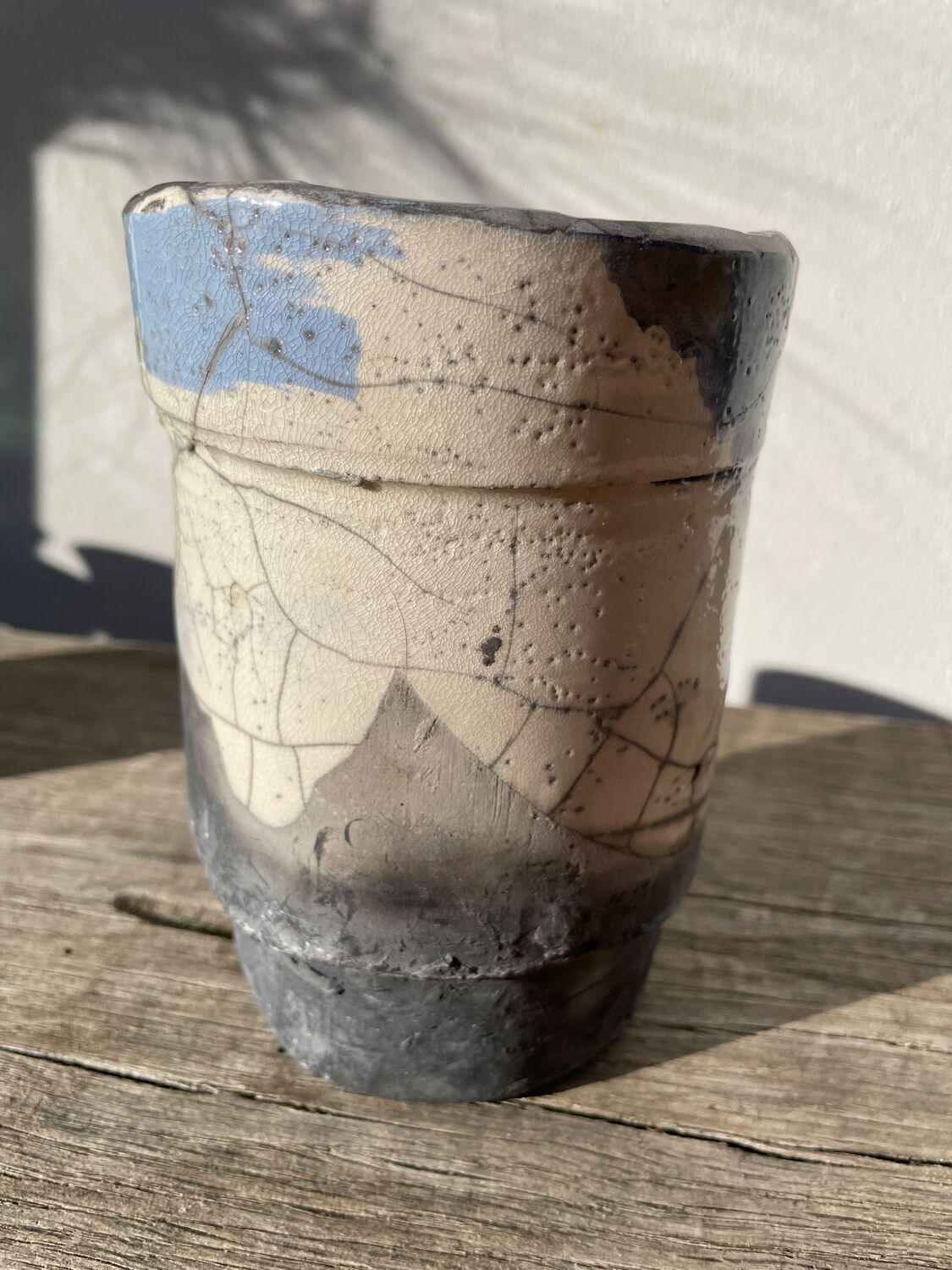 Vase en raku / céramique signée / poterie fait main