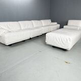 Leather 5-seater sofa "Fiandra" by Vico Magistretti for Cassina, 1970, Italy