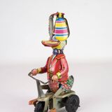 Circus Duck On Tricycle, Tin Toy Made By Schylling From China 1920s