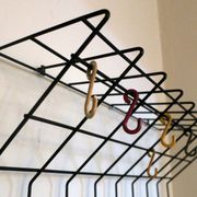 String metal wall mount coat, hat and umbrella rack, 1960s