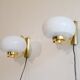 1970 brass and glass sconces pair