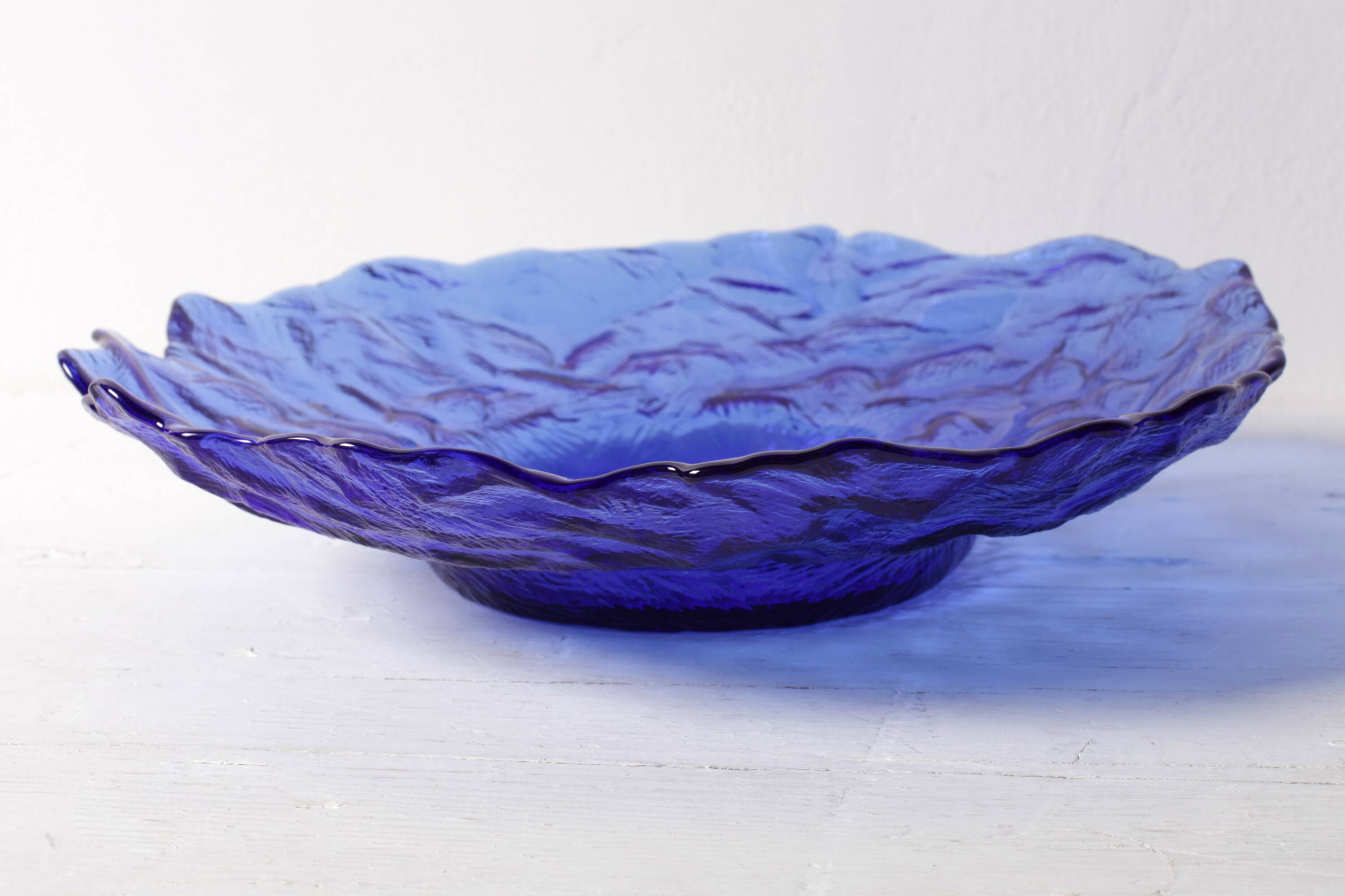 Cobalt Blue Glass Bowl by Uno Westerberg / Pukeberg / Sweden / 1970s