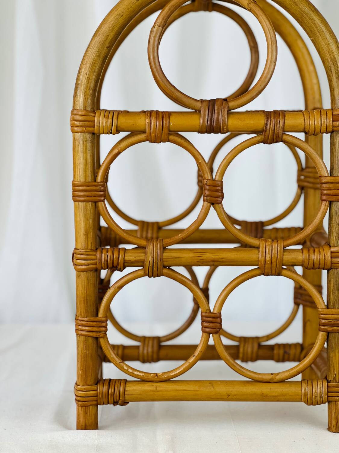 Vintage rattan bottle holder