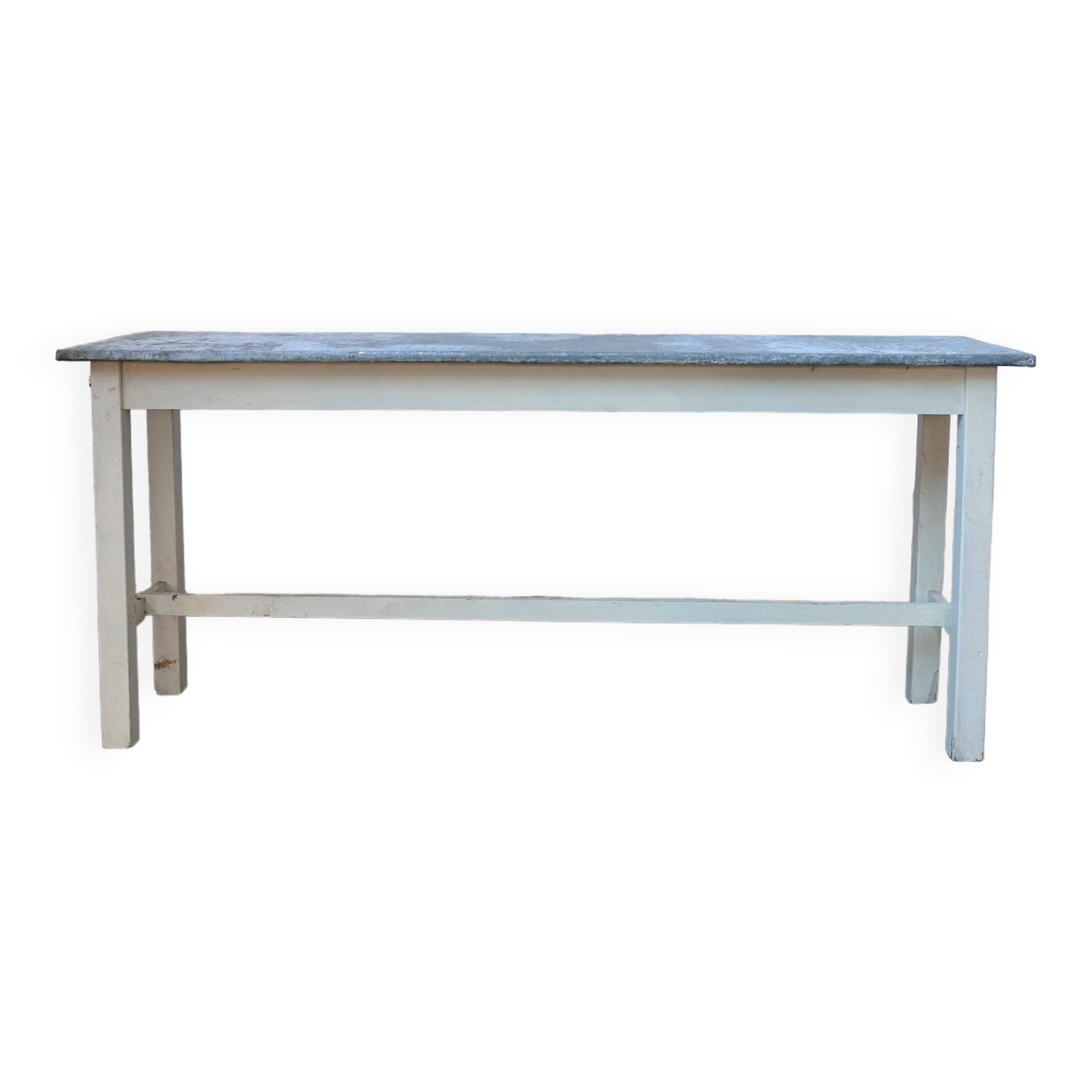 Vintage zinc topped topped farmer table