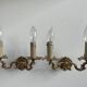 Pair of antique wall lamps in gilded metal - two lights - early XXth
