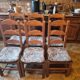 Set of 6 rustic solid wood chairs