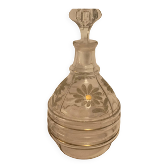 Petite carafe ronde, décor marguerites