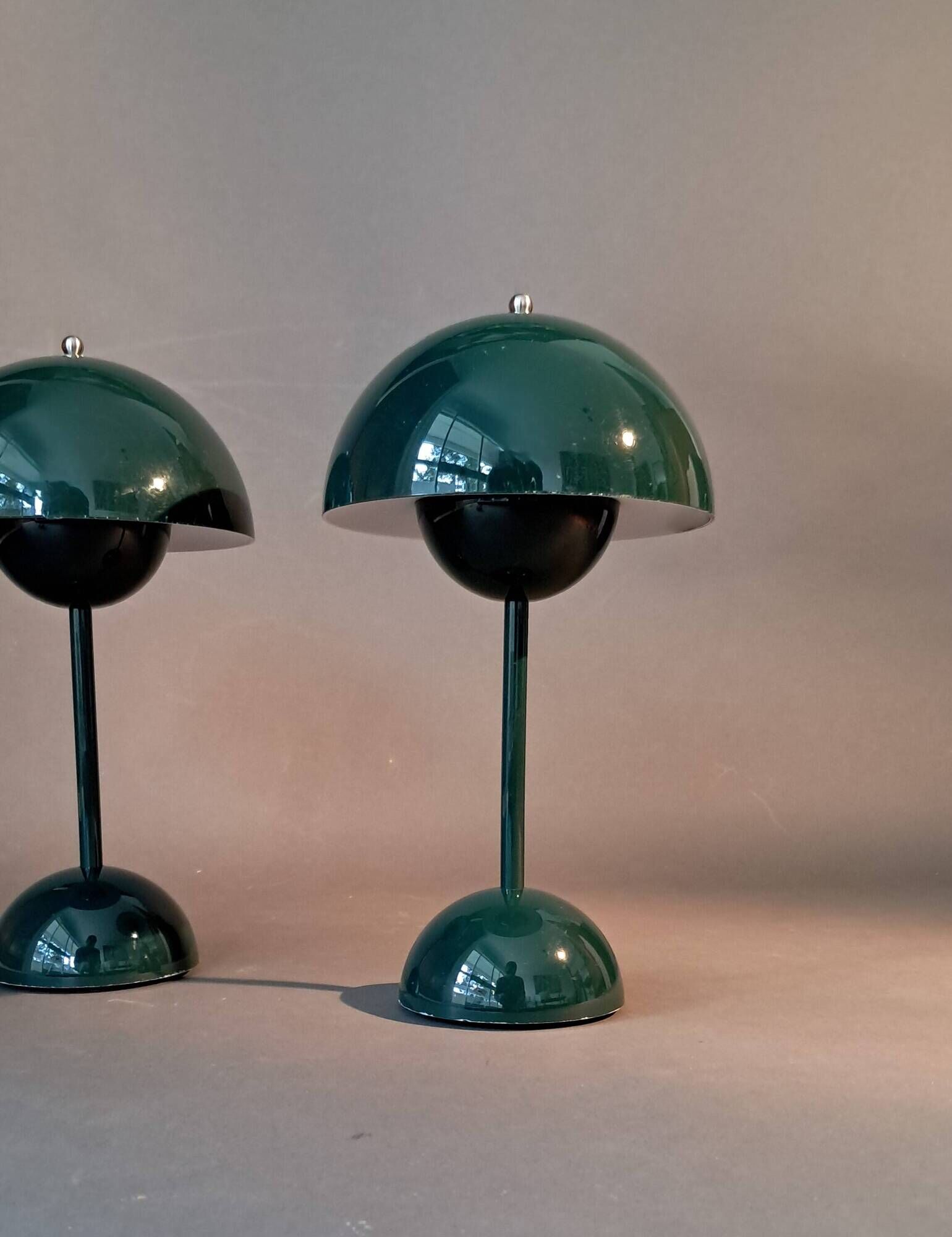 Pair of Flowerpot & Tradition lamps – Verner Panton, LED reissues