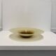 XL Murano Glass Round Fruit Bowl Table Plate Yellow Brown Italian Vintage