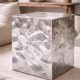 Sculptural Stainless Steel Cube Side Table