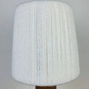 Lampe bouteille grès et abat jour laine vintage