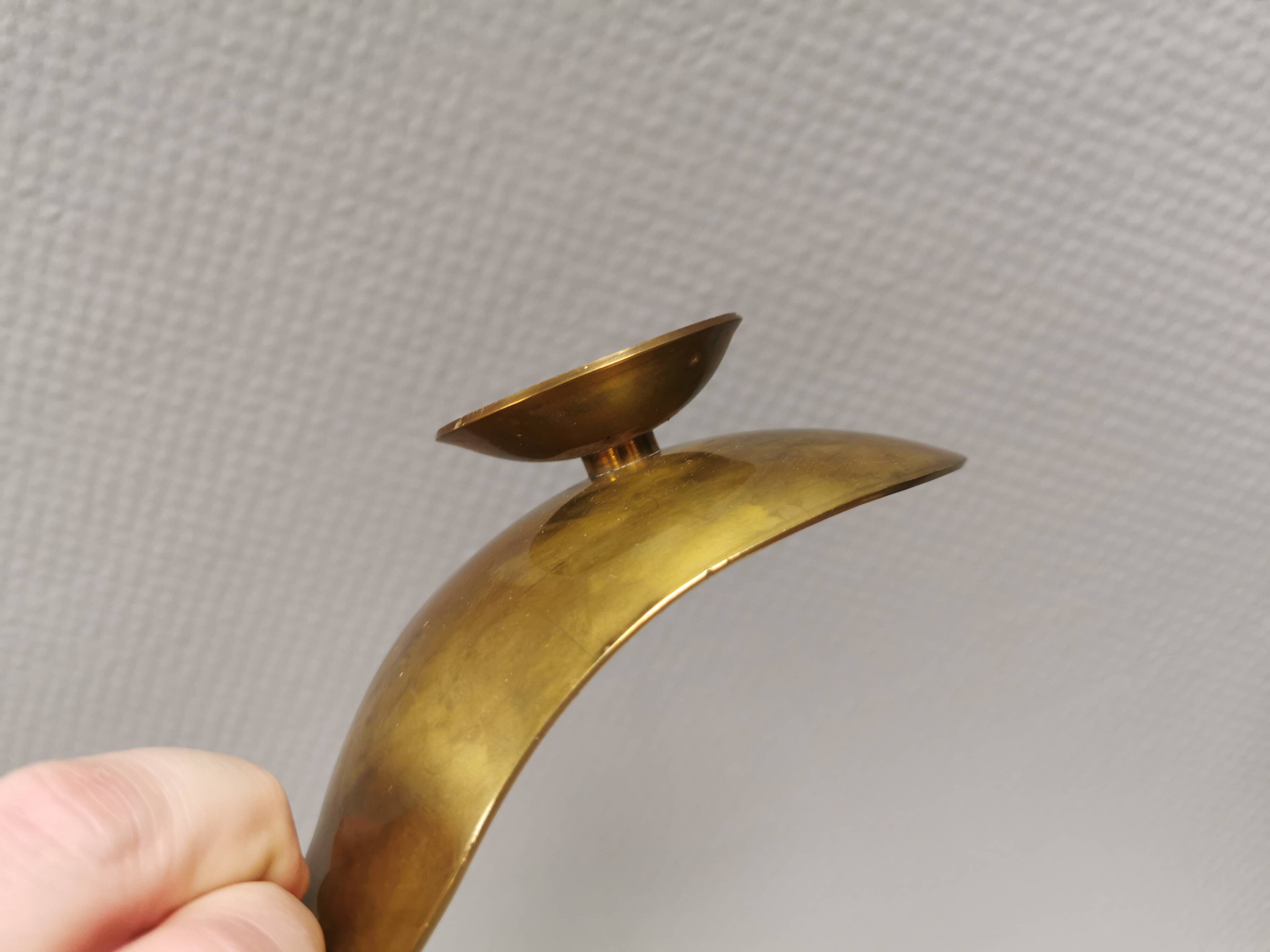 Brass candlestick for a single candle