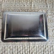 Plat rectangulaire, bannette en métal argenté