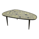 Table basse basse mid-century en formica et bois, Allemagne 1970