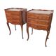 Pair of Louis XV style bedside tables in cherry wood marquetry.