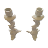 2 porcelain candle holders