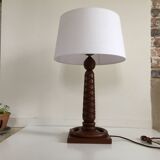 Lampe art déco palissandre sculpté