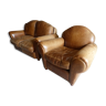 2-seater leather sofa & armchair