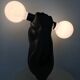 "Haltère" sconce by J.C. Peiré 1980, black ceramic