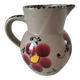 Pichet en grès vintage décor floral peint main, années 60–70