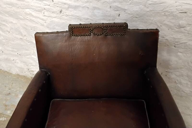 Studded club chair
