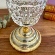 Grande bonbonnière verre et métal doré