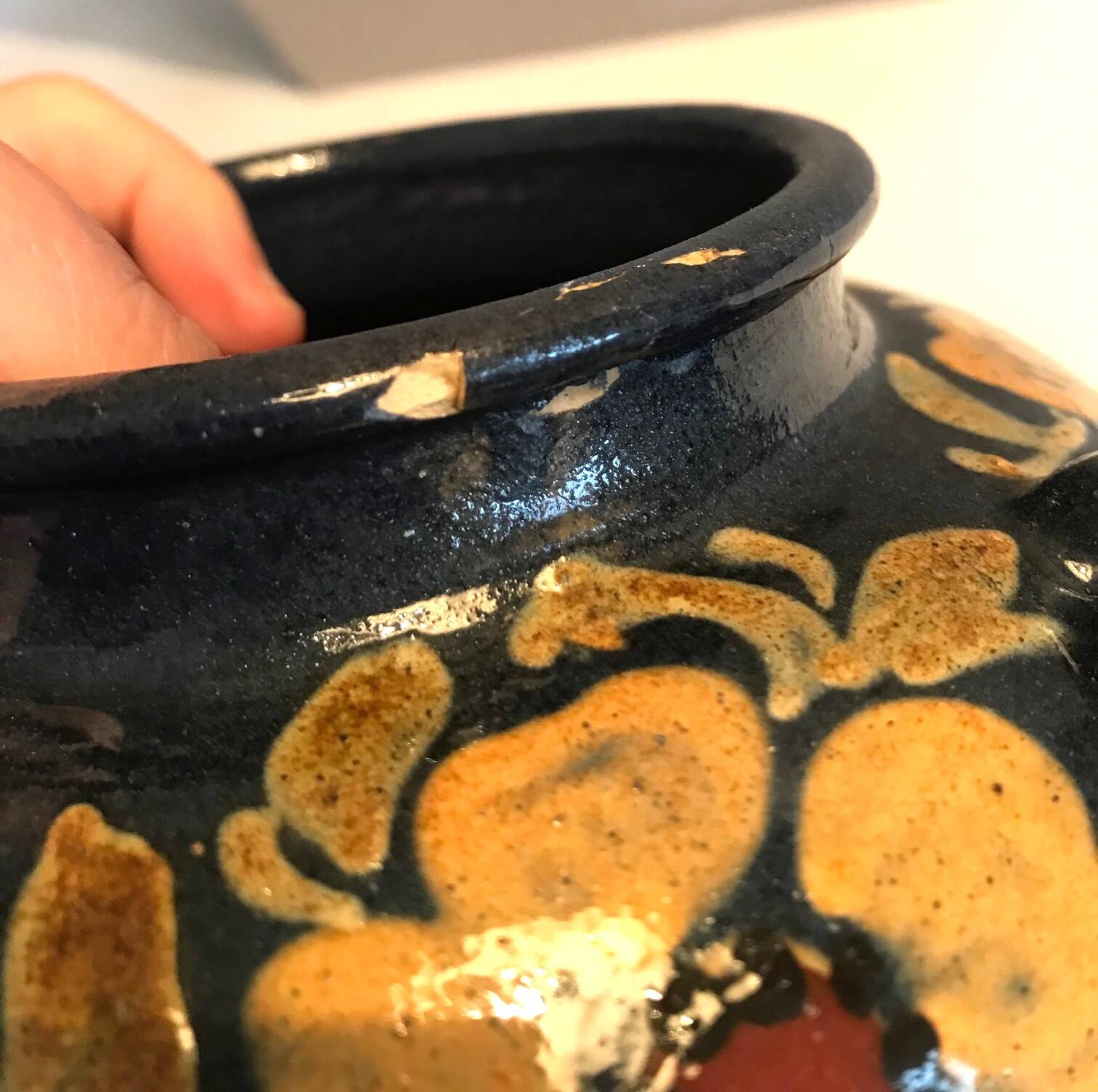 Glazed ceramic round vase Léon Elchinger