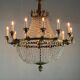 Oval-Shaped Pearl and Bronze Bag Chandelier, Circa 1900