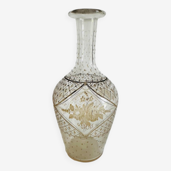 Vase ancien en verre ciselé début 1900
