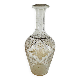 Antique chiseled glass vase early 1900