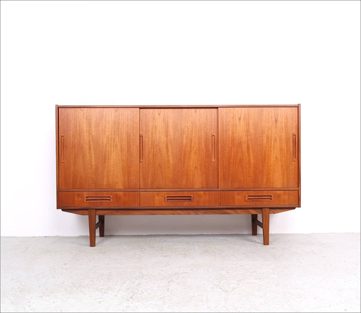 Danish design teak highboard with drawers, 1960s
