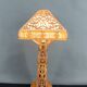 Important Carved Wood Lamp, USA, A&C, Prairie School, c. 1900-1920