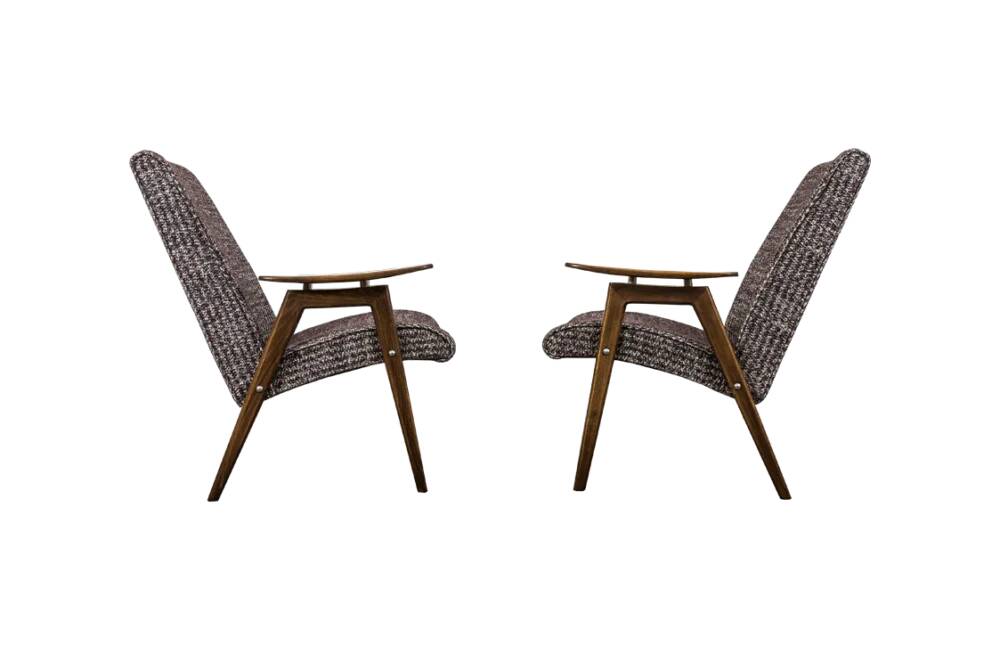 Vintage armchairs by jaroslav šmídek, ton, czechoslovakia, 1960, set of 2