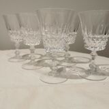 Set of 6 crystal stemmed glasses