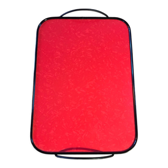 Plateau en formica rouge