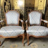 Pair of Louis XV style convertible armchairs