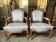 Pair of Louis XV style convertible armchairs