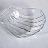 Set of 2 glass scallop shell bowls, Sovirel France
