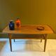 Teak and cane coffee table, 1970s.