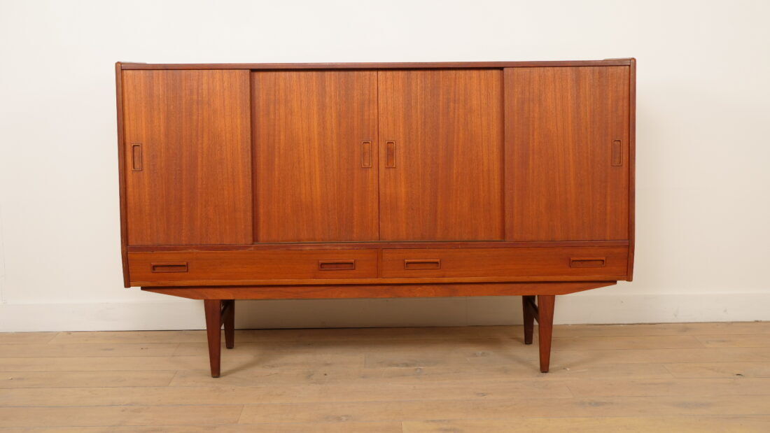 Vintage highboard | Wall cabinet | Teak | 180 cm