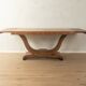 Elegant Art Deco dining table from the 1930s, walnut root veneer