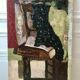 Oil painting on canvas Still life chair signed 50s