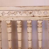 Old Burmese teak railing panel with original ecru patina