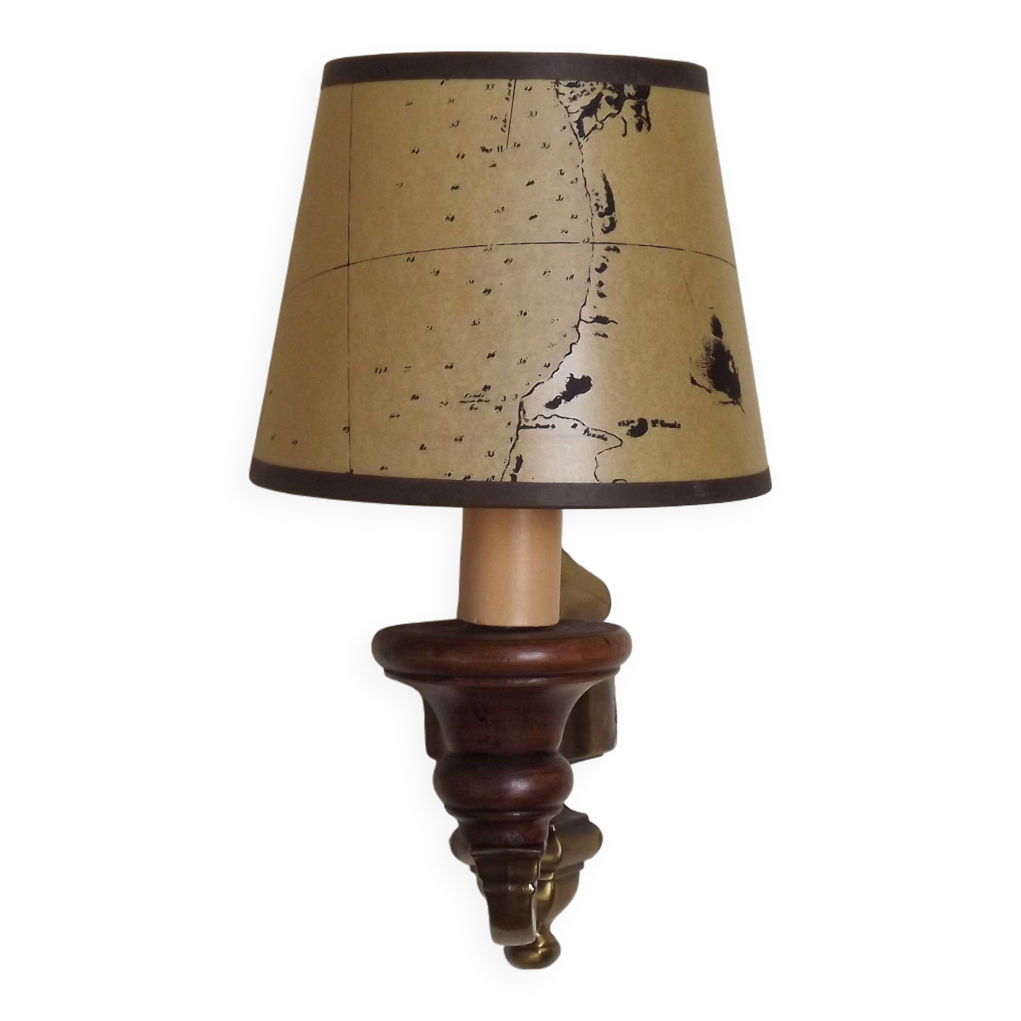French Vintage Bronze Effect Metal Traditional Wall Light Card Shade 5169