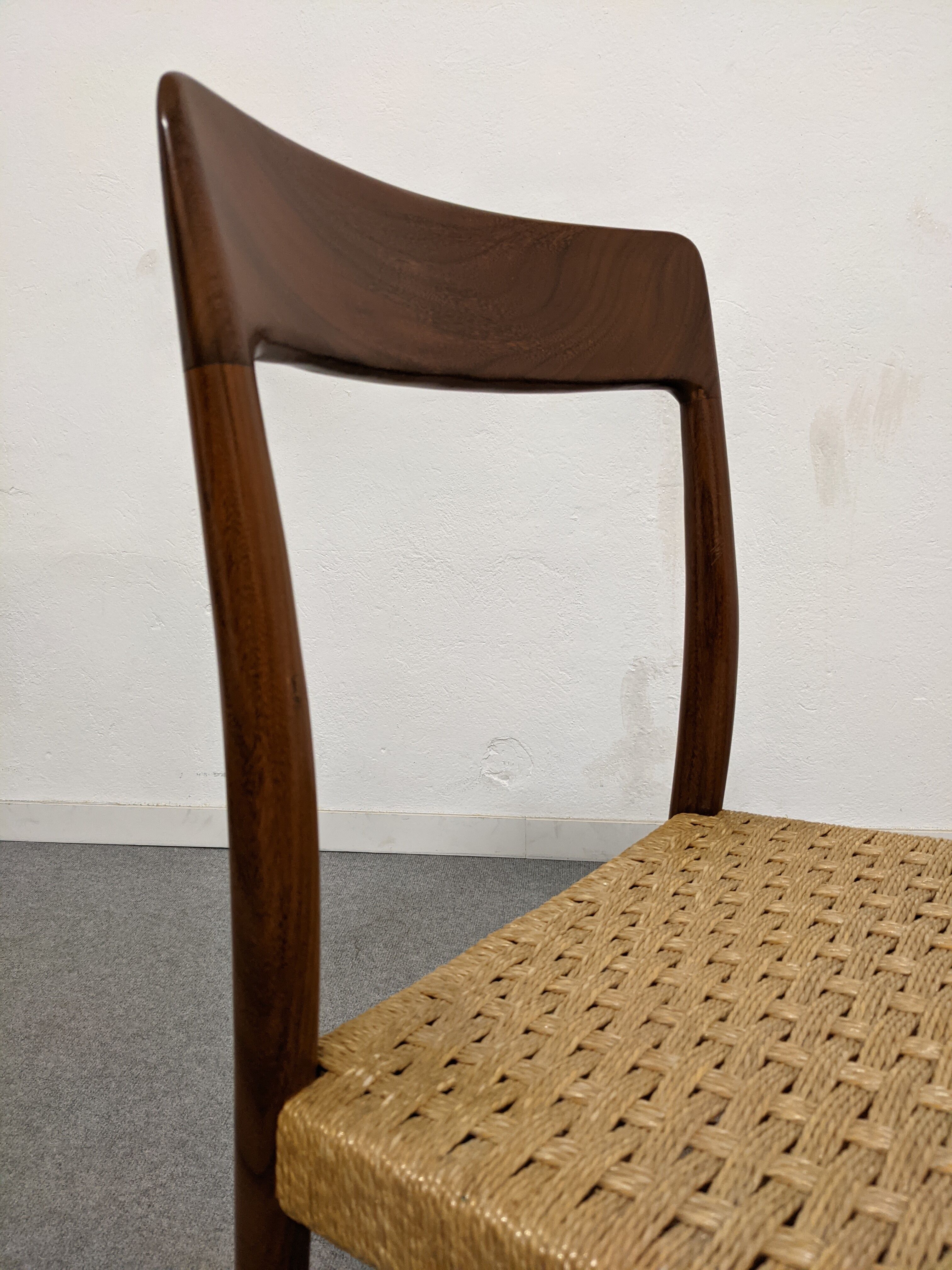 Pair of Danish chairs in teak and rope from the 60s/70s