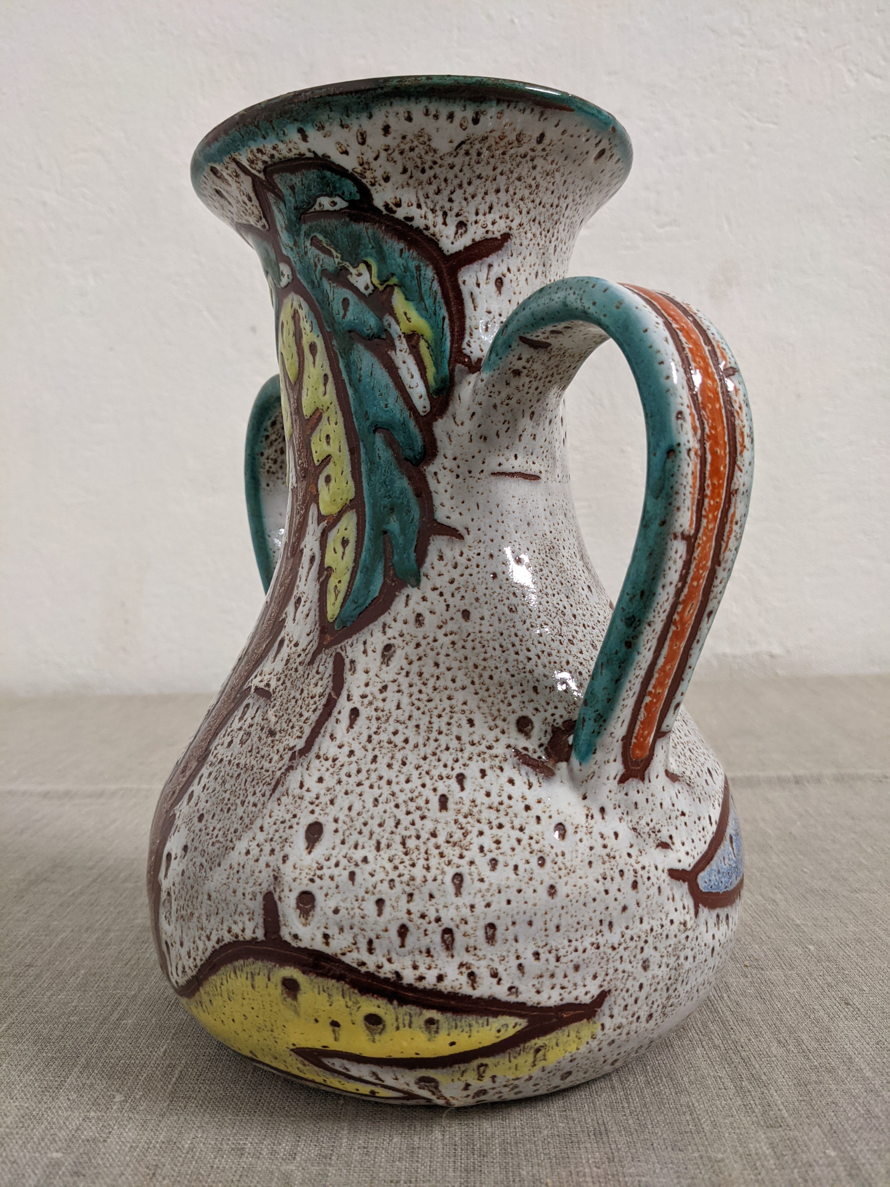 Zoomorphic ceramic vase Vallauris 50s